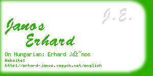 janos erhard business card